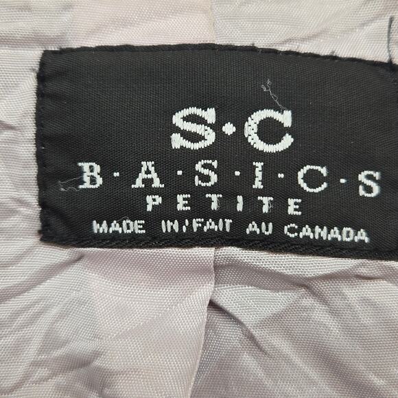 S. C. Basics Womens Blazer 14P 14 P Petite Size PL Black Button Down Coat Jacket - Picture 5 of 7